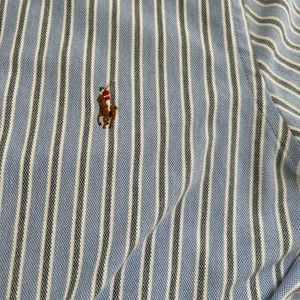 Polo men’s  baggy boyfriend look shirt long sleeve striped cotton oxford